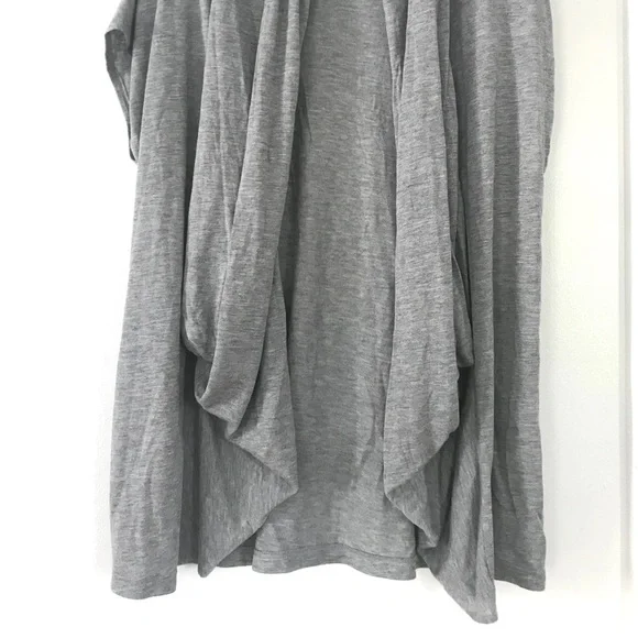 7 For All Mankind grey modal waterfall cardigan topper shirt top tunic - Picture 2 of 7